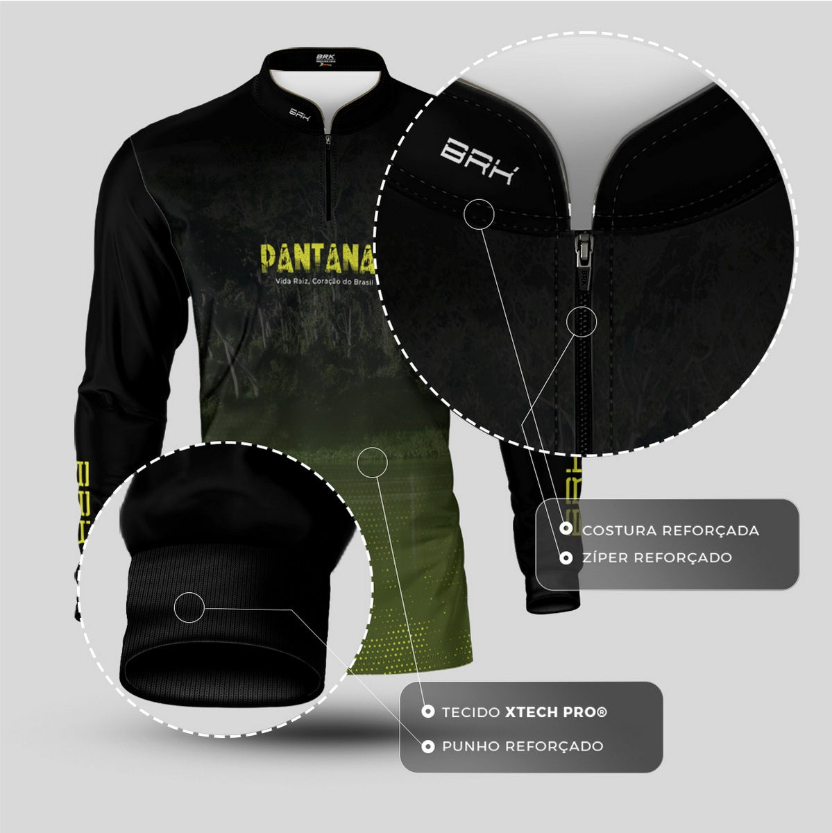 Camisa de Pesca Brk Pantanal com Proteção Solar UV50+ - Brk Fishing
