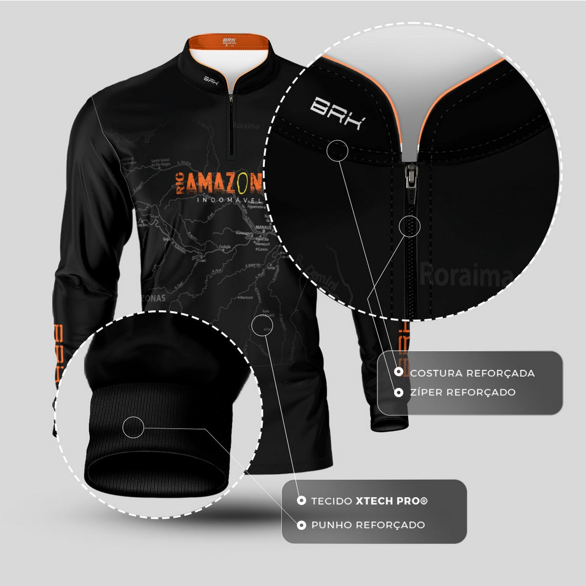 Camisa de Pesca Brk Rio Amazonas com Proteção Solar UV50+ - Brk Fishing