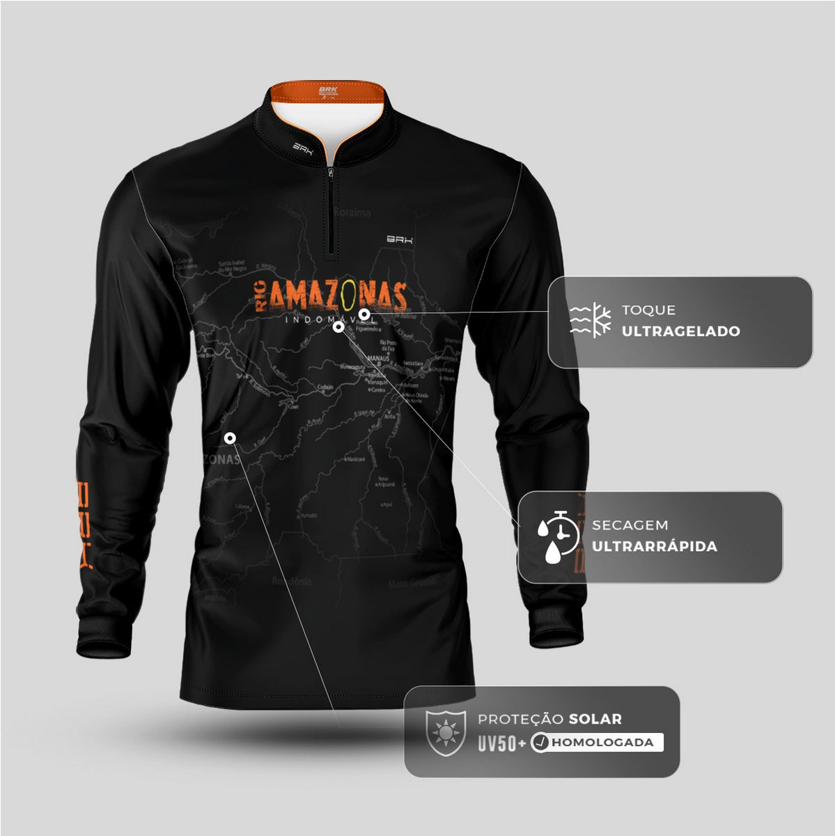Camisa de Pesca Brk Rio Amazonas com Proteção Solar UV50+ - Brk Fishing