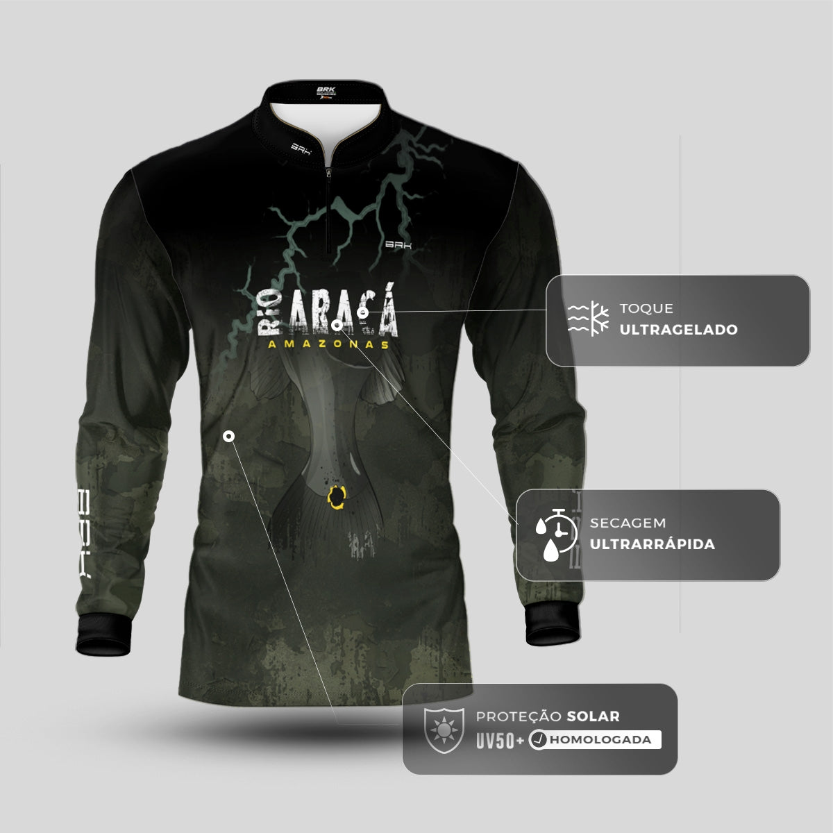 Camisa de Pesca Brk Rio Araçá com Proteção Solar UV50+ - Brk Fishing