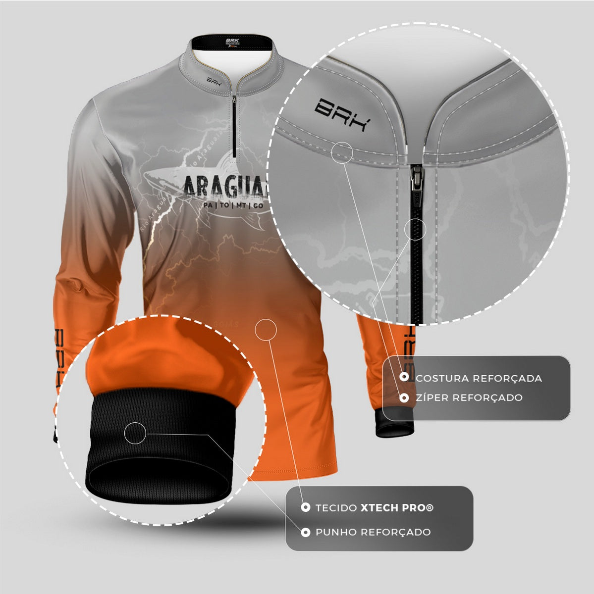 Camisa de Pesca Brk Rio Araguaia com Proteção Solar UV50+ - Brk Fishing