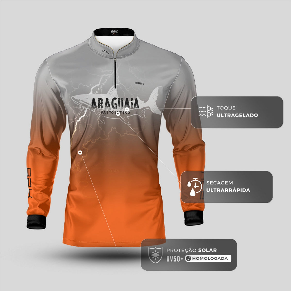 Camisa de Pesca Brk Rio Araguaia com Proteção Solar UV50+ - Brk Fishing