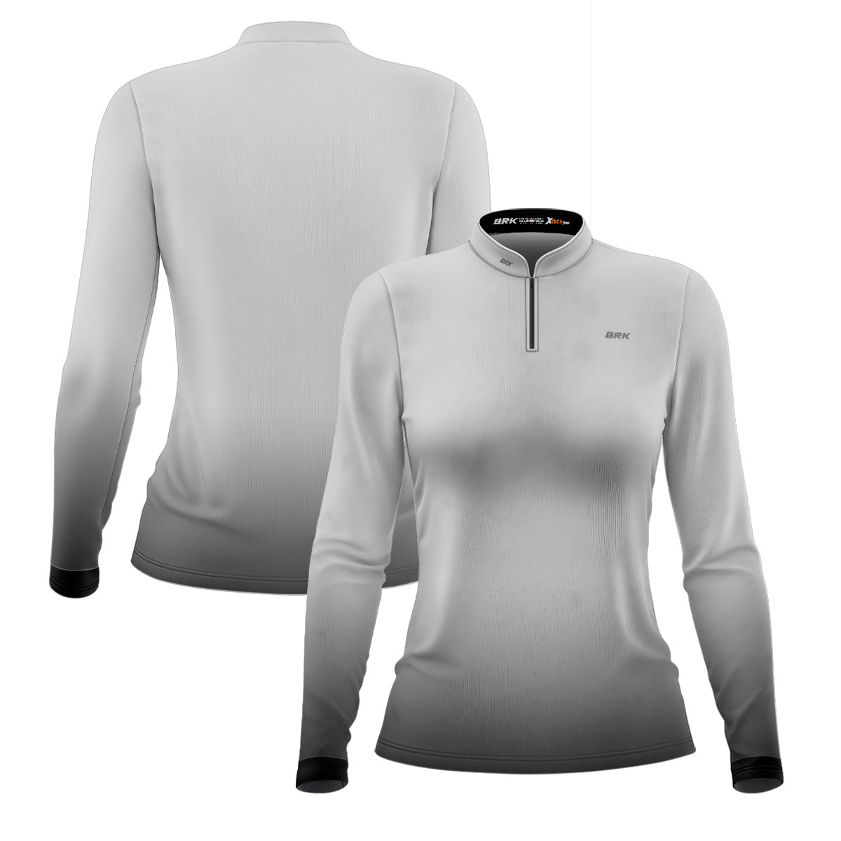 Camisa Feminina Brk Basic Cinza Claro com Proteção Solar UV50 Envio Imediato Brk Fishing