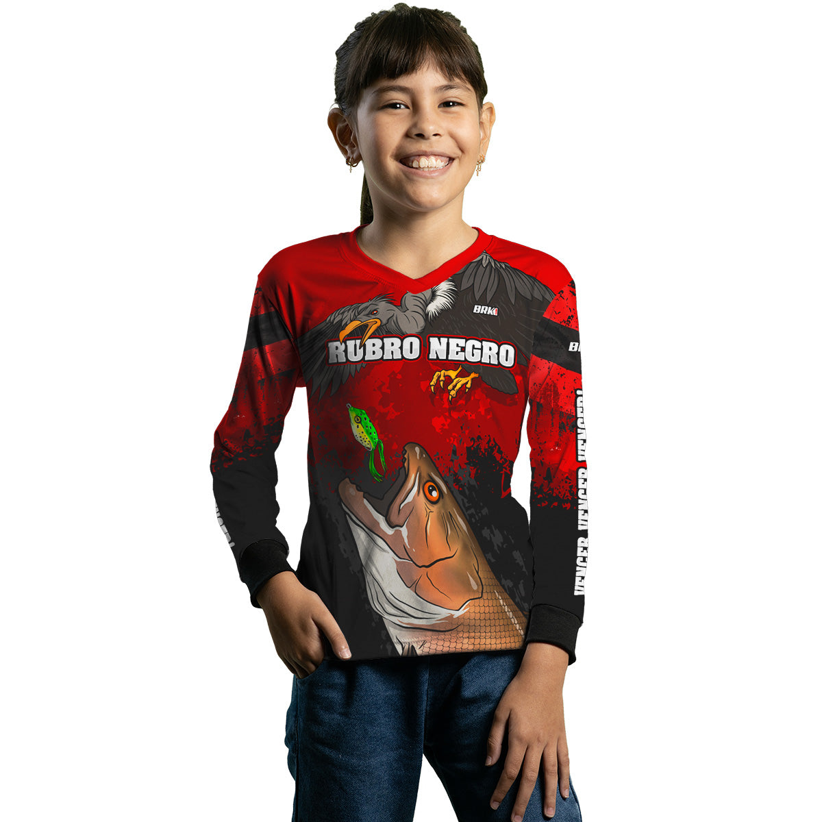 Camisa Infantil de Pesca Brk Trairão Futebol 50 com UV50+ - Brk Fishing