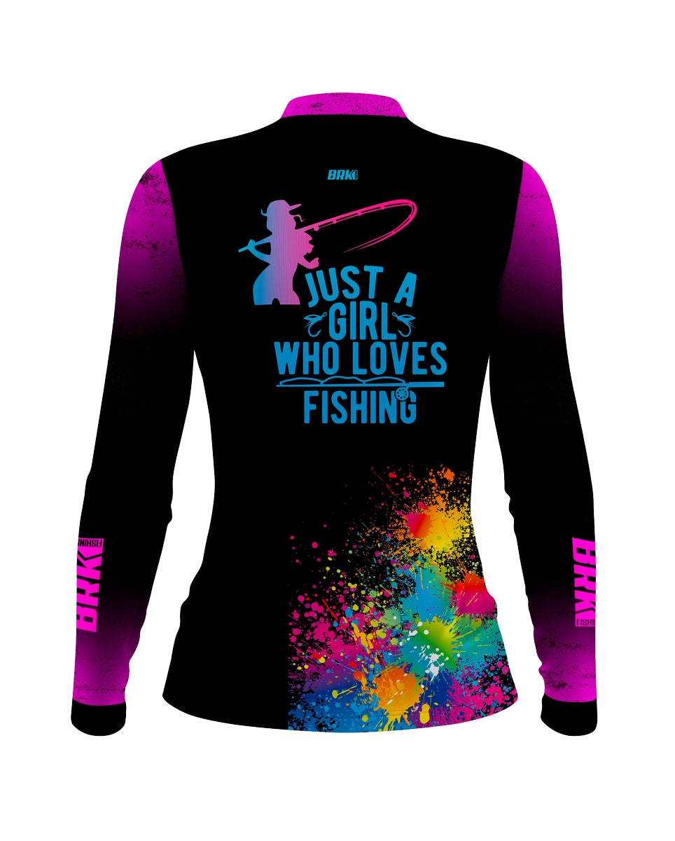 Camisa de Pesca Feminina Brk Just A Girl 3 com Proteção Solar UV50+ - Brk Fishing