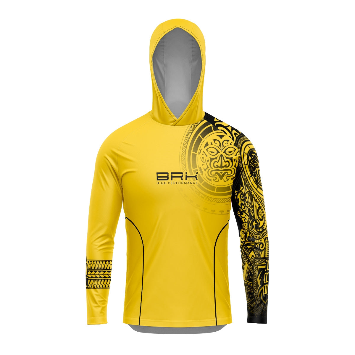 Camisa com Capuz Brk Maori Amarelo com Proteção Solar UV50+ - Brk Fishing