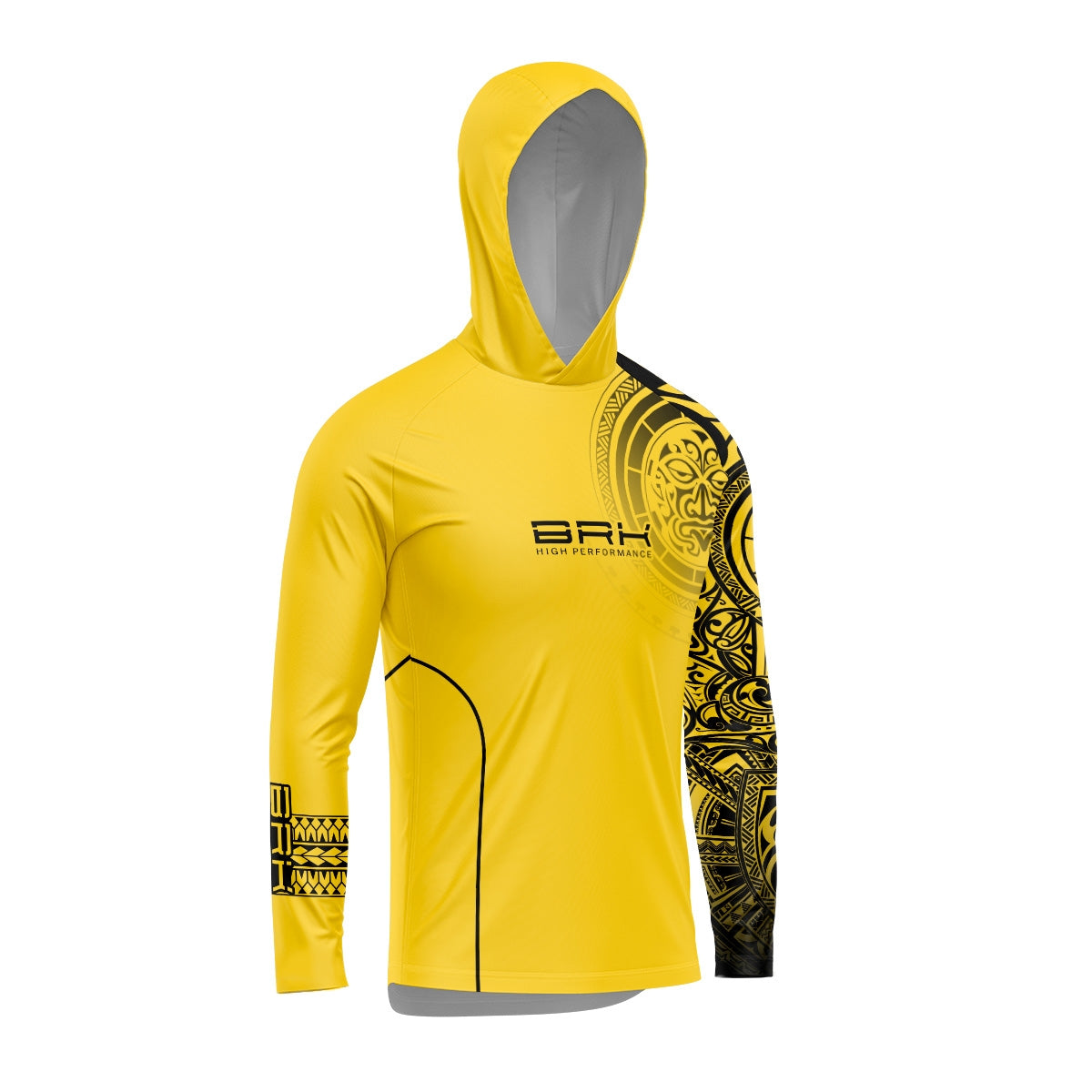 Camisa com Capuz Brk Maori Amarelo com Proteção Solar UV50+ - Brk Fishing