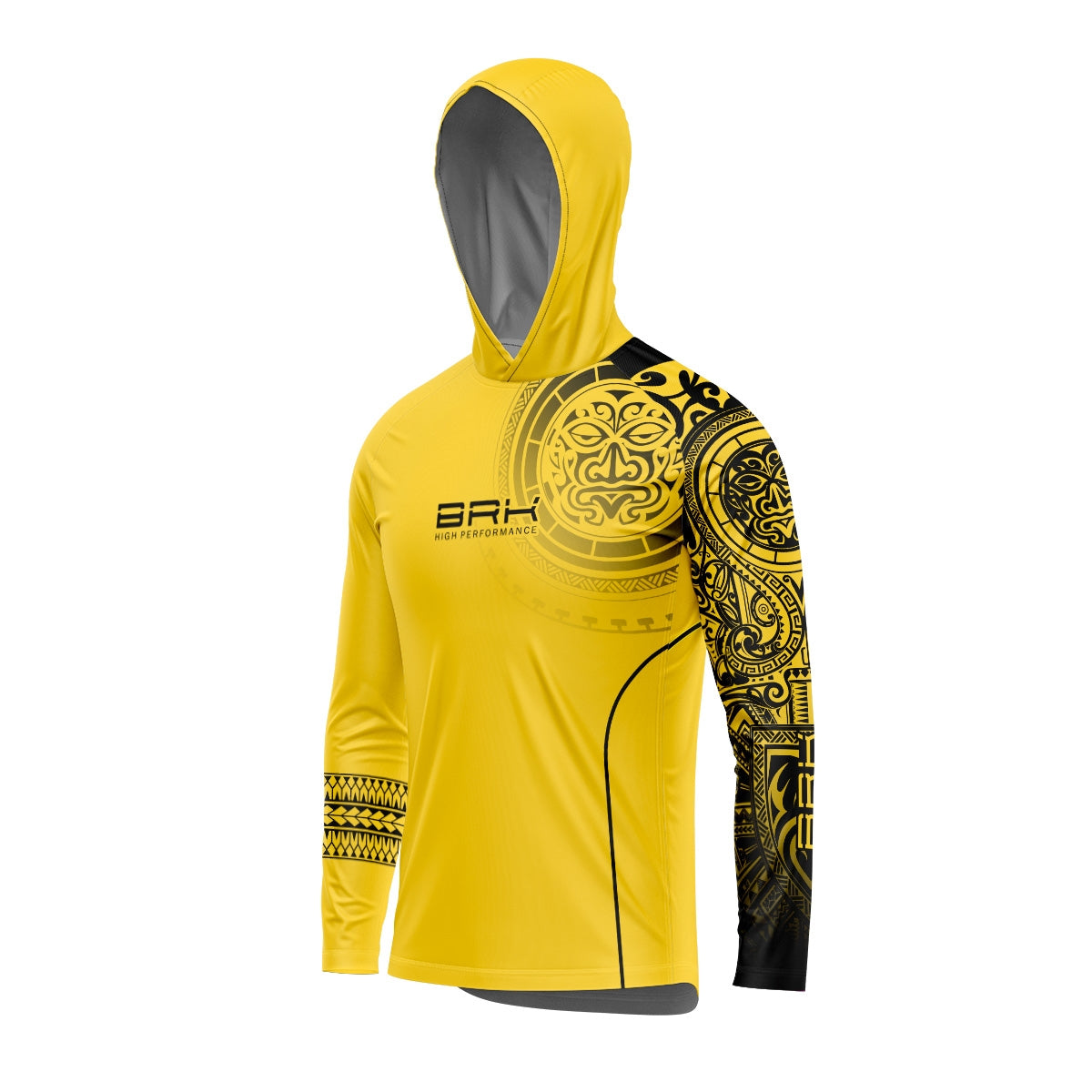 Camisa com Capuz Brk Maori Amarelo com Proteção Solar UV50+ - Brk Fishing