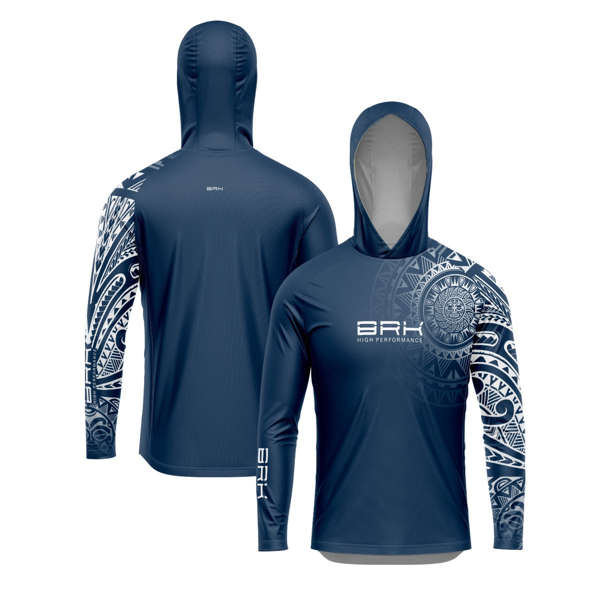 Camisa com Capuz Brk Maori Azul Marinho com Proteção Solar UV50+ - Brk Fishing