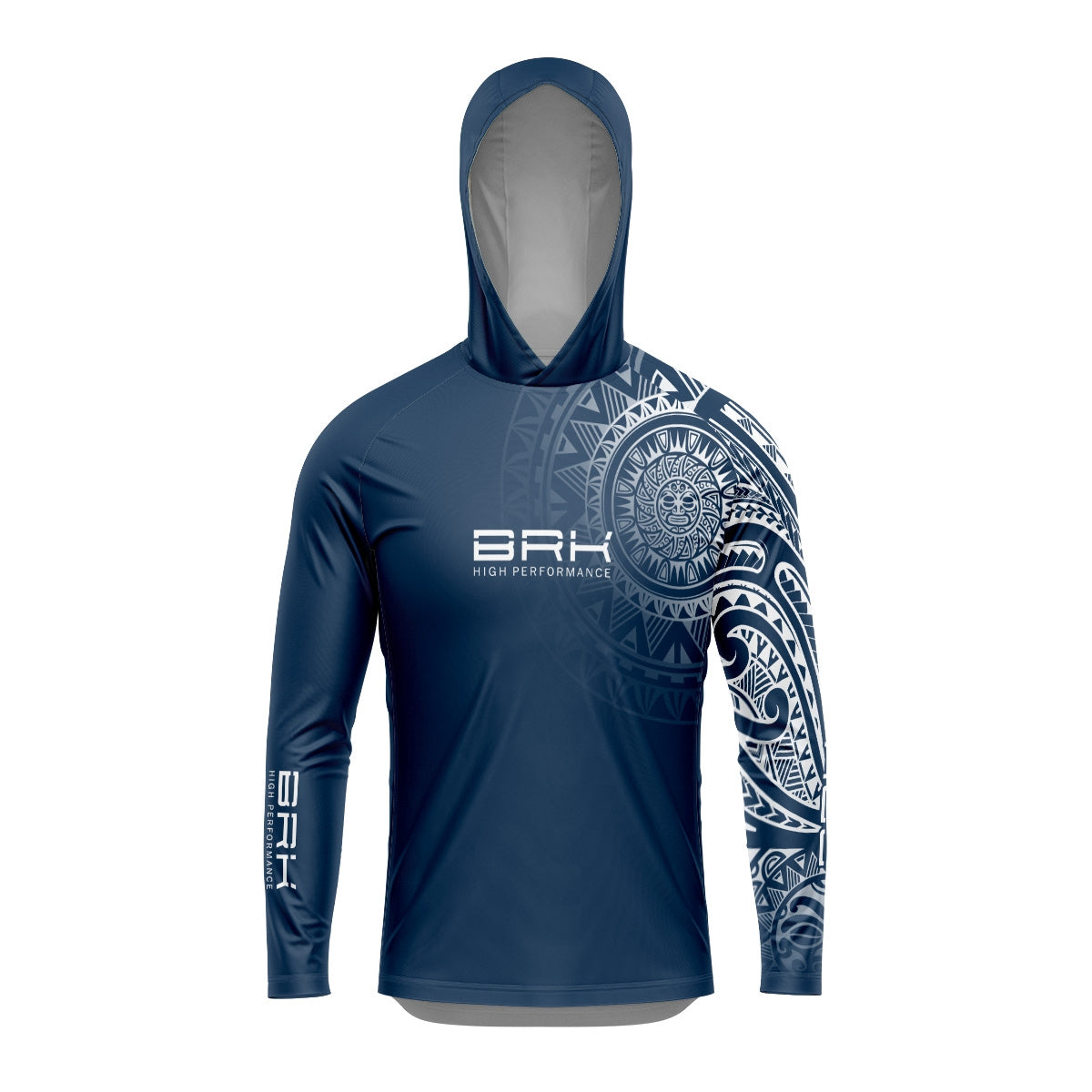Camisa com Capuz Brk Maori Azul Marinho com Proteção Solar UV50+ - Brk Fishing