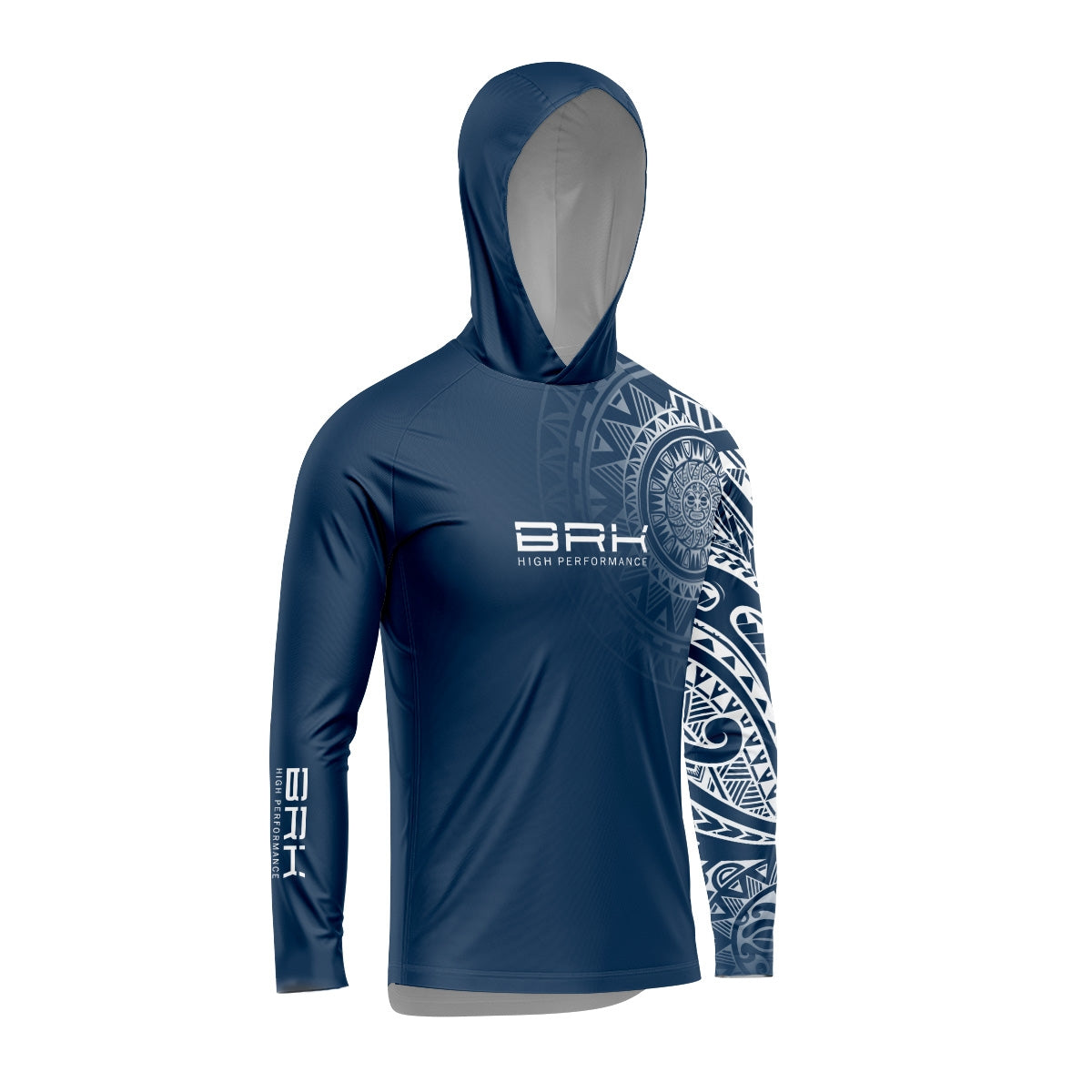 Camisa com Capuz Brk Maori Azul Marinho com Proteção Solar UV50+ - Brk Fishing
