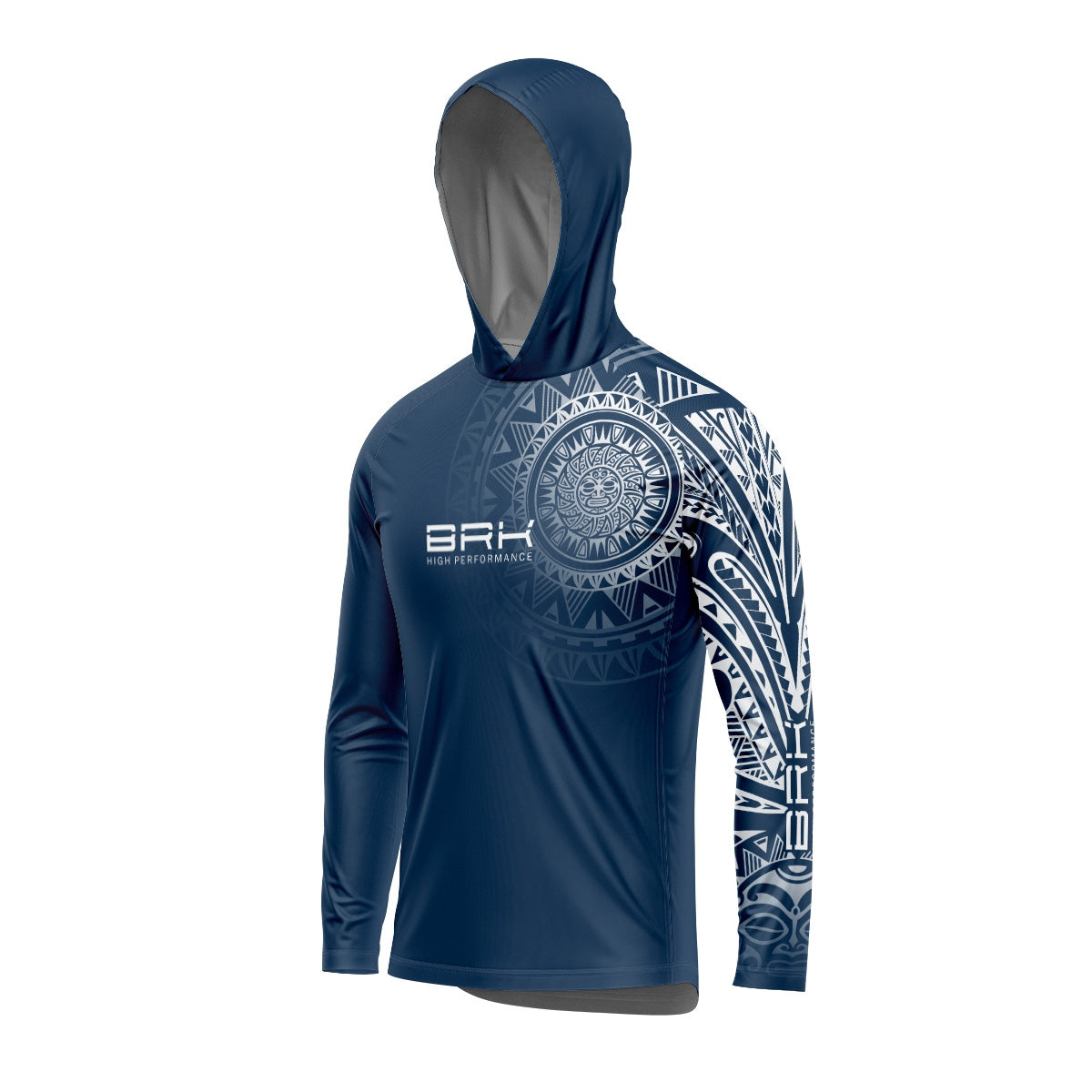 Camisa com Capuz Brk Maori Azul Marinho com Proteção Solar UV50+ - Brk Fishing