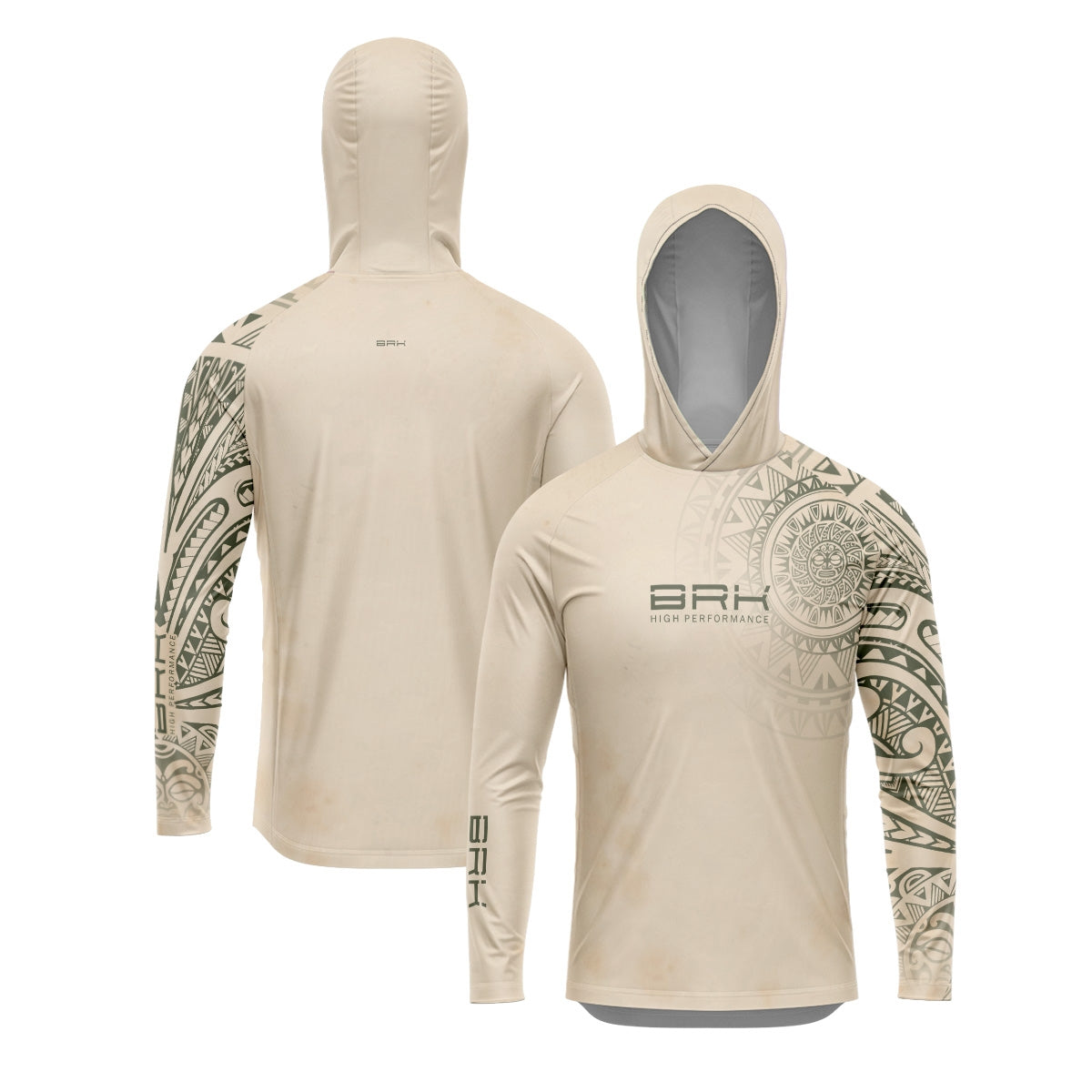 Camisa com Capuz Brk Maori Bege com Proteção Solar UV50+ - Brk Fishing