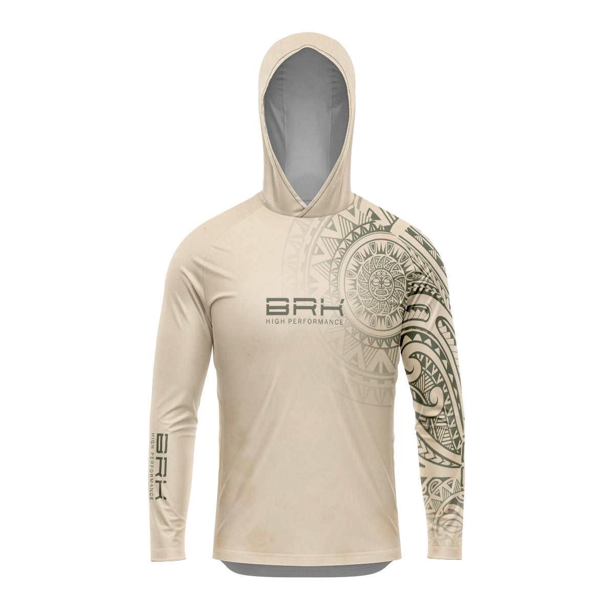 Camisa com Capuz Brk Maori Bege com Proteção Solar UV50+ - Brk Fishing