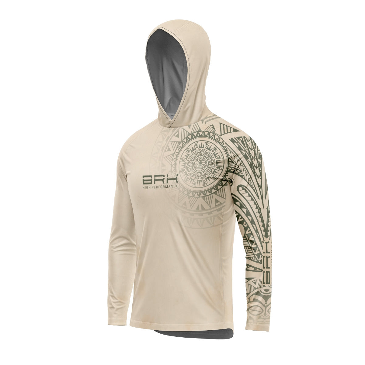 Camisa com Capuz Brk Maori Bege com Proteção Solar UV50+ - Brk Fishing
