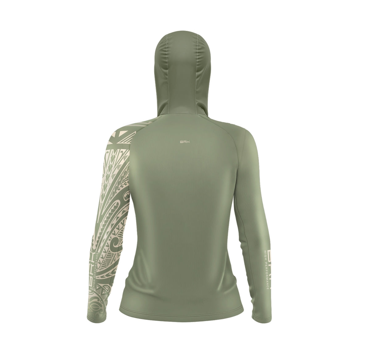 Camisa com Capuz Feminina Brk Maori Verde Musgo com Proteção Solar UV50+ - Brk Fishing