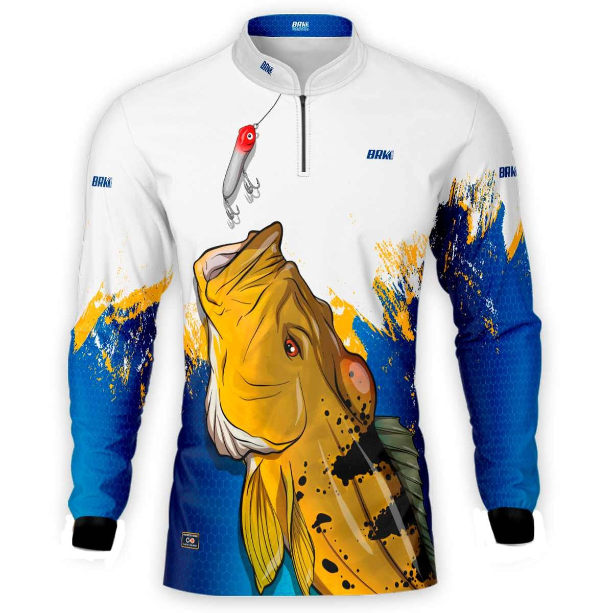 Camisa de Pesca Brk Tucunaré Amarelo com Proteção UV50+ - Brk Fishing