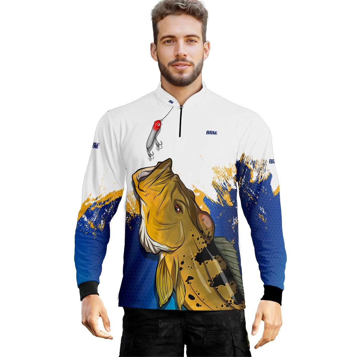 Camisa de Pesca Brk Tucunaré Amarelo com Proteção UV50+ - Brk Fishing