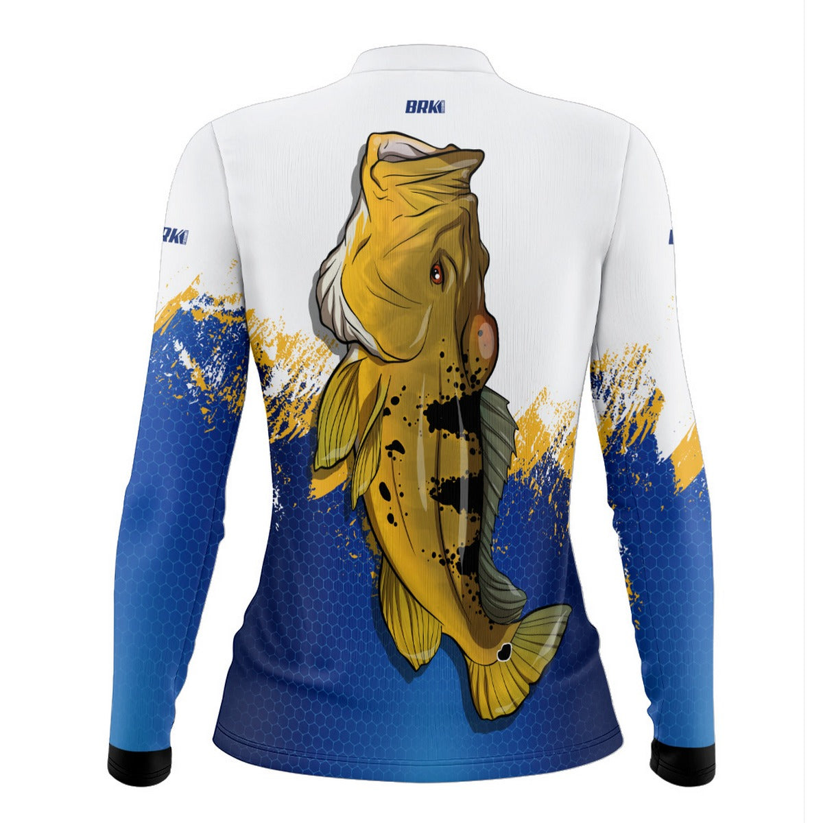 Camisa de Pesca Feminina Brk Tucunaré Amarelo com Proteção UV50+ Brk Fishing
