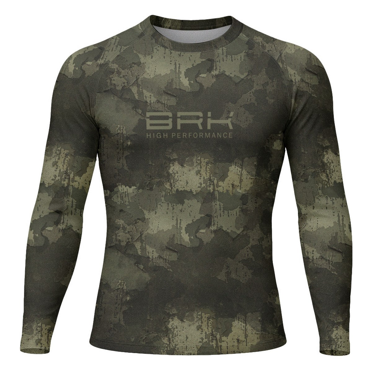 Camisa Raglan Brk Camuflada Verde com Proteção Solar UV50+ Brk Fishing