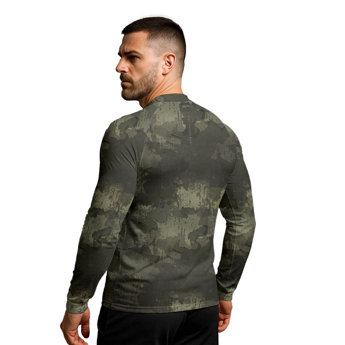 Camisa Raglan Brk Camuflada Verde com Proteção Solar UV50+ Brk Fishing