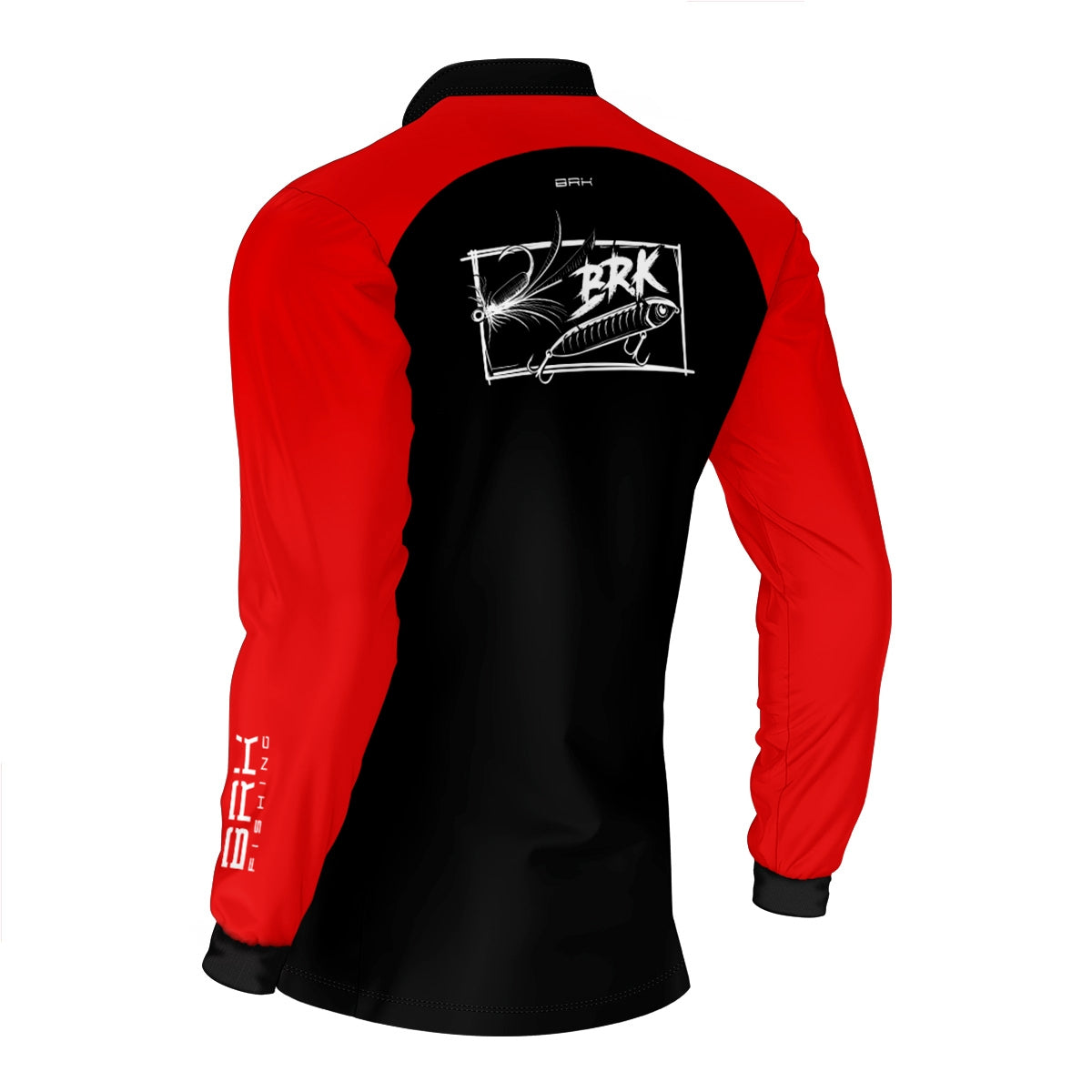 Camisa de Pesca Brk Isca Lures Vermelha com Proteção UV50+ - Brk Fishing