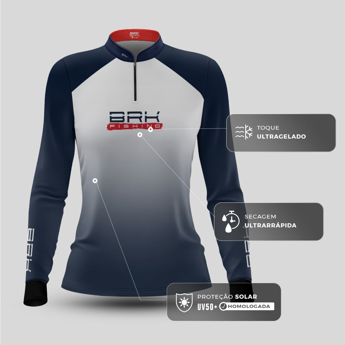 Camisa de Pesca Feminina Brk Tucunaré Born to Fish com Proteção UV50+ - Brk Fishing