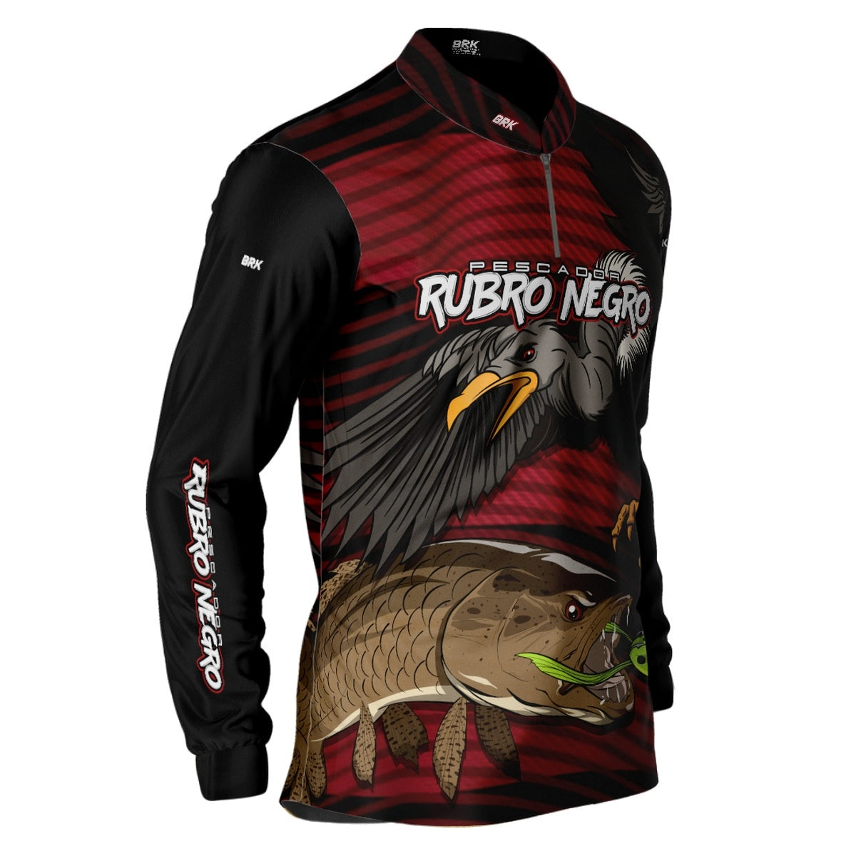 Camisa de Pesca Brk Pescador Rubro Negro Traíra com UV50+ - Brk Fishing