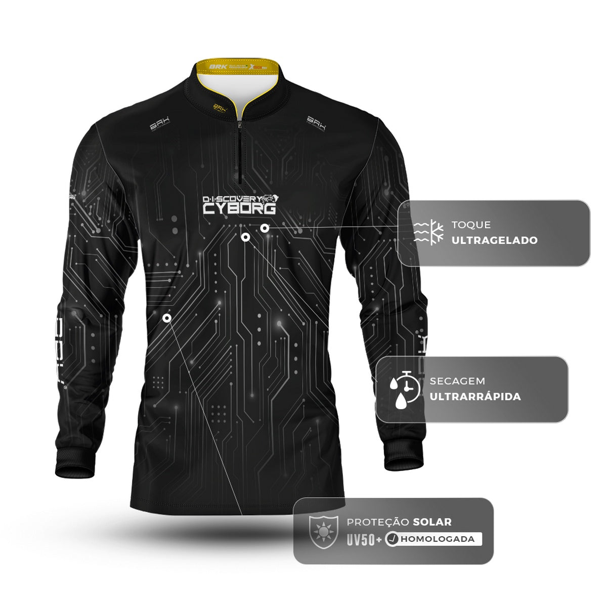 Camisa de Pesca Brk Discovery Cyborg com Proteção UV50+ - Brk Fishing