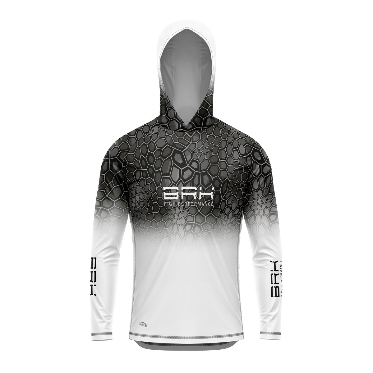 Camisa de Pesca com Capuz Brk Criptek Branca com Proteção Solar UV50+ - Brk Fishing