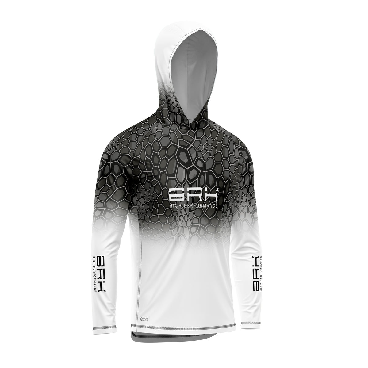 Camisa de Pesca com Capuz Brk Criptek Branca com Proteção Solar UV50+ - Brk Fishing