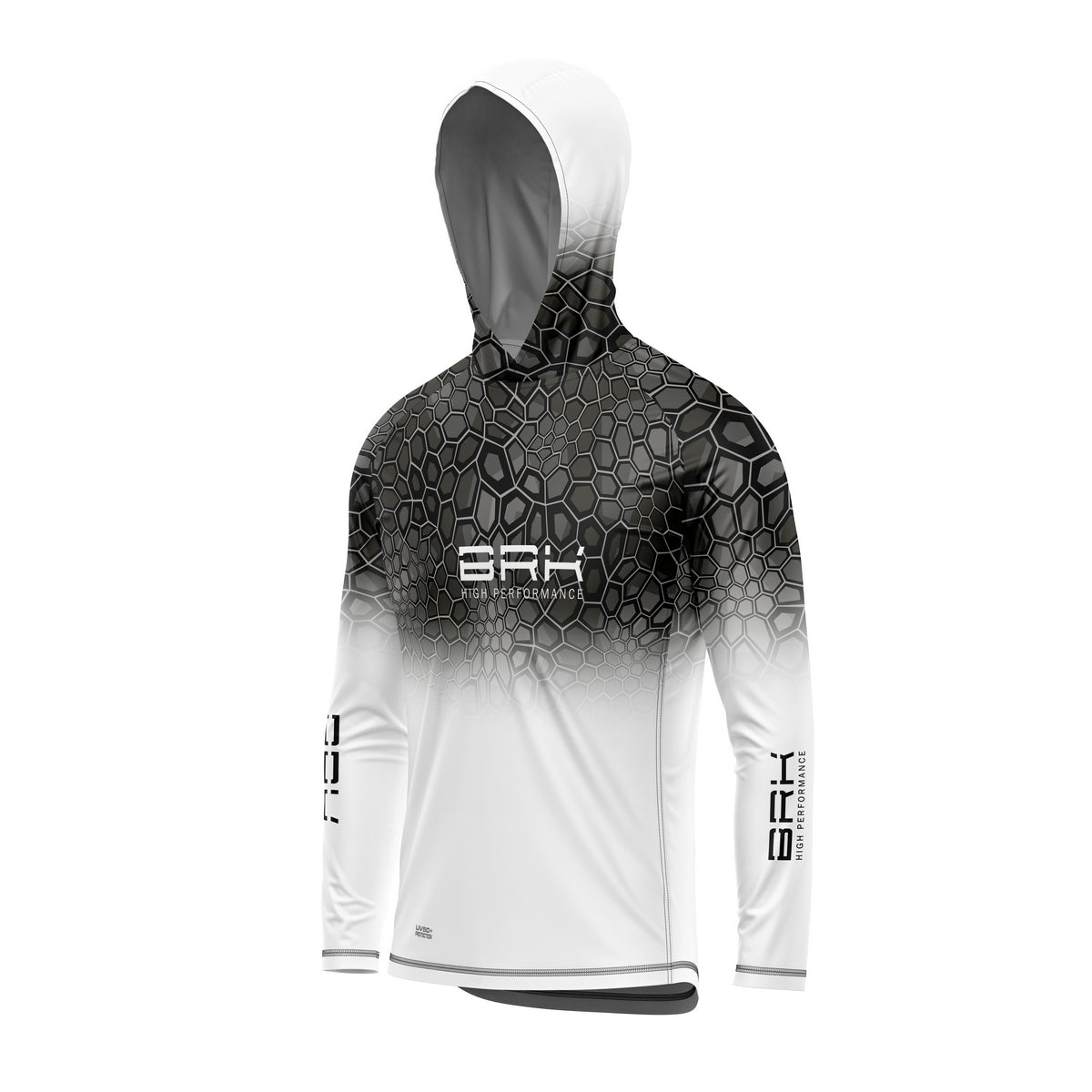 Camisa de Pesca com Capuz Brk Criptek Branca com Proteção Solar UV50+ - Brk Fishing