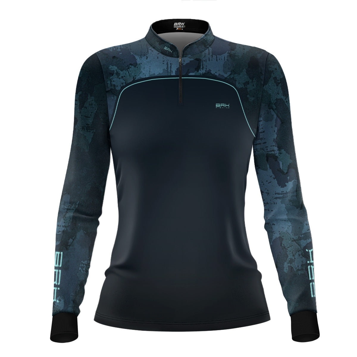 Camisa Agro Feminina Brk Camo Mapa Mundi com Proteção UV50+ - Brk Fishing