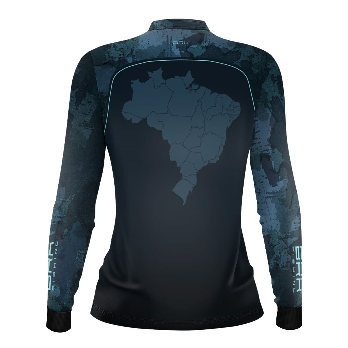 Camisa Agro Feminina Brk Camo Mapa Mundi com Proteção UV50+ - Brk Fishing