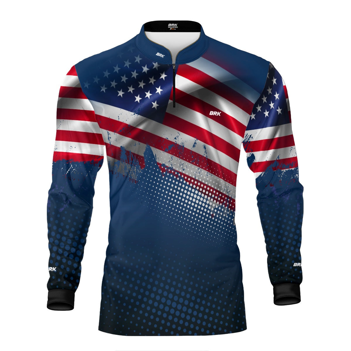 Camisa de Pesca Brk Bandeira dos Estados Unidos com Proteção UV50 - Envio Imediato Brk Fishing
