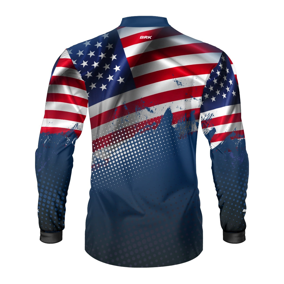 Camisa de Pesca Brk Bandeira dos Estados Unidos com Proteção UV50 - Envio Imediato Brk Fishing