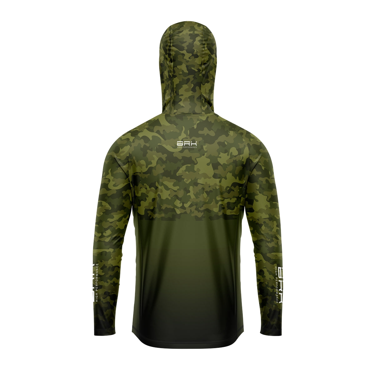 Camisa de Pesca com Capuz Brk Camuflada Verde 2 com Proteção Solar UV50+ - Brk Fishing