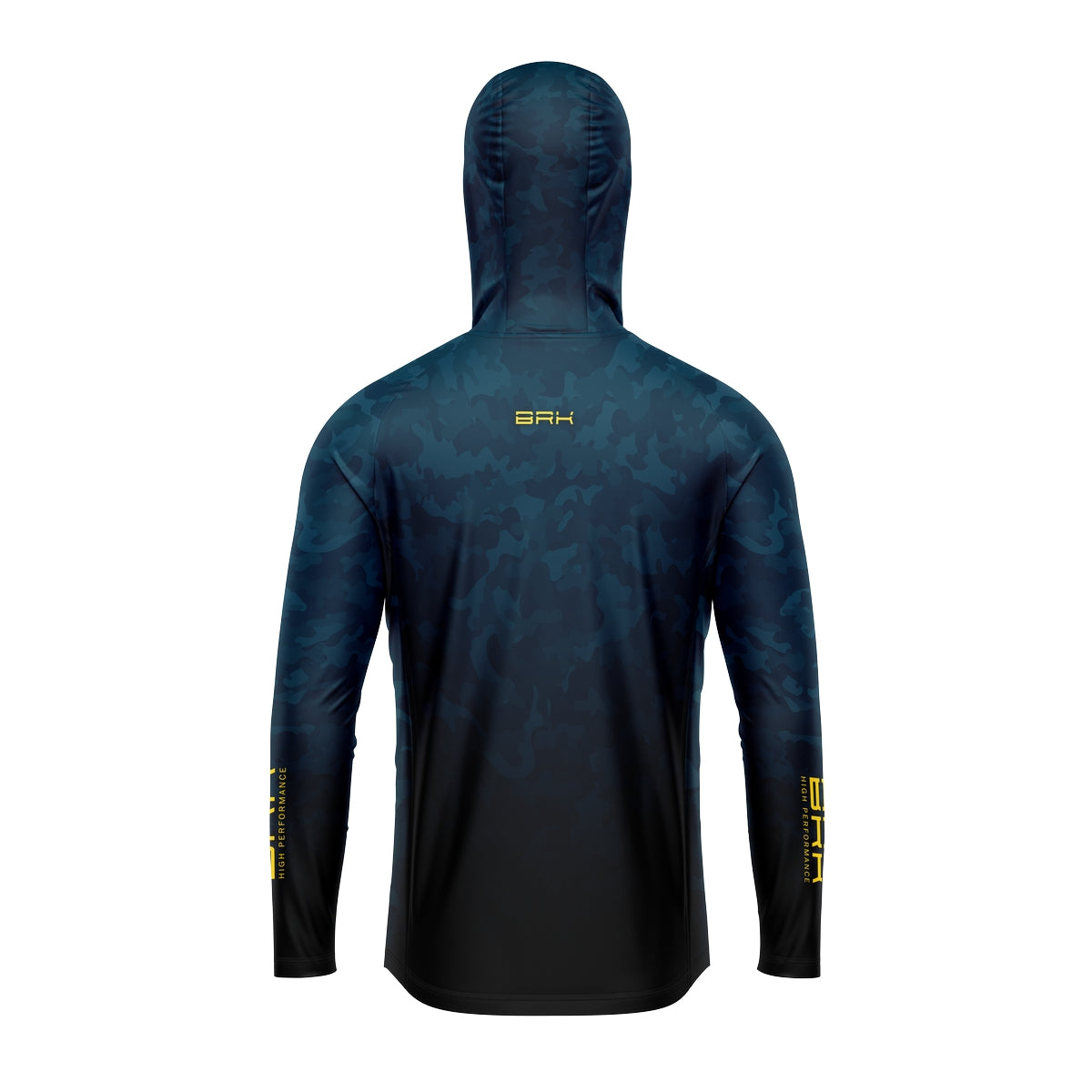 Camisa de Pesca com Capuz Brk Camuflada Azul com Proteção Solar UV50+ - Brk Fishing