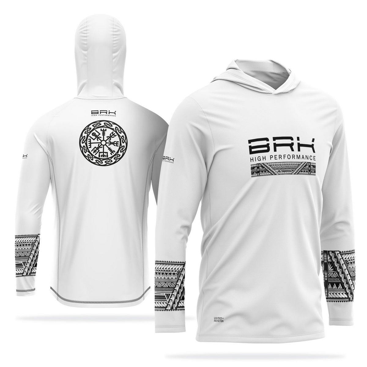 Camisa de Pesca com Capuz Brk Branco com Proteção Solar UV50+ - Brk Fishing
