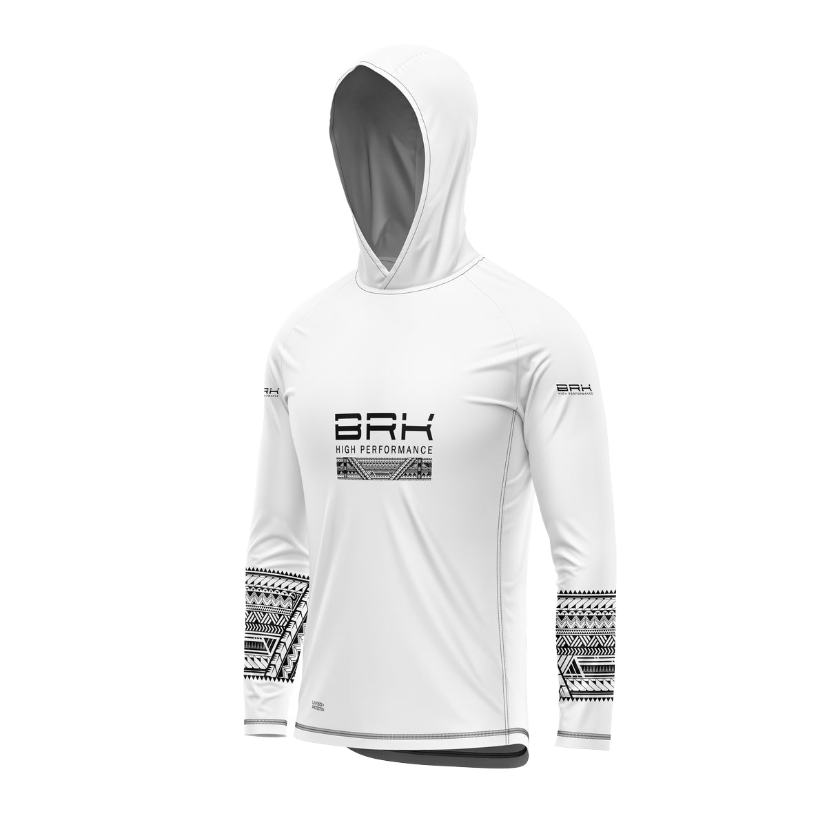 Camisa de Pesca com Capuz Brk Branco com Proteção Solar UV50+ - Brk Fishing