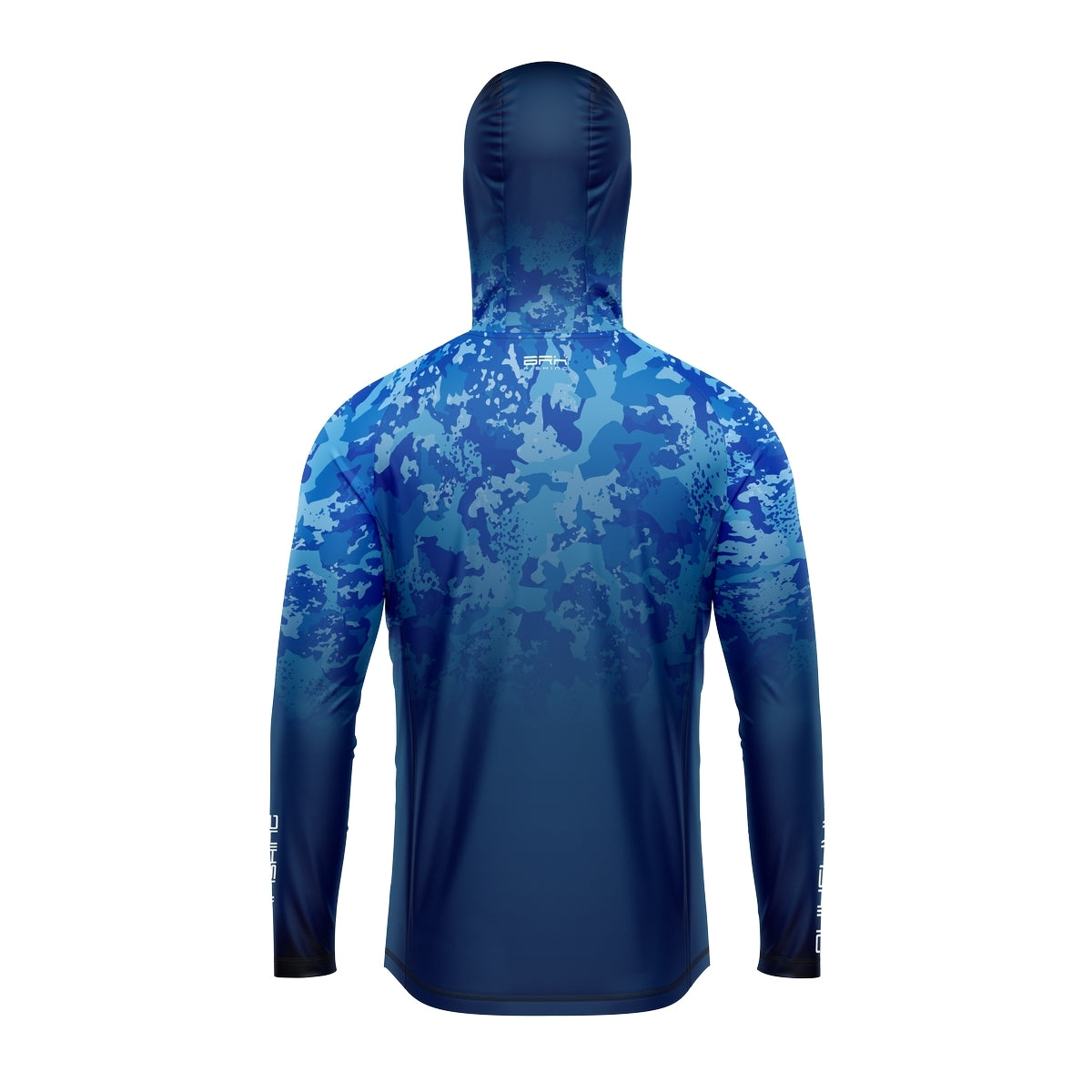 Camisa de Pesca com Capuz Brk Azul Camuflado com Proteção Solar UV50+ - Brk Fishing