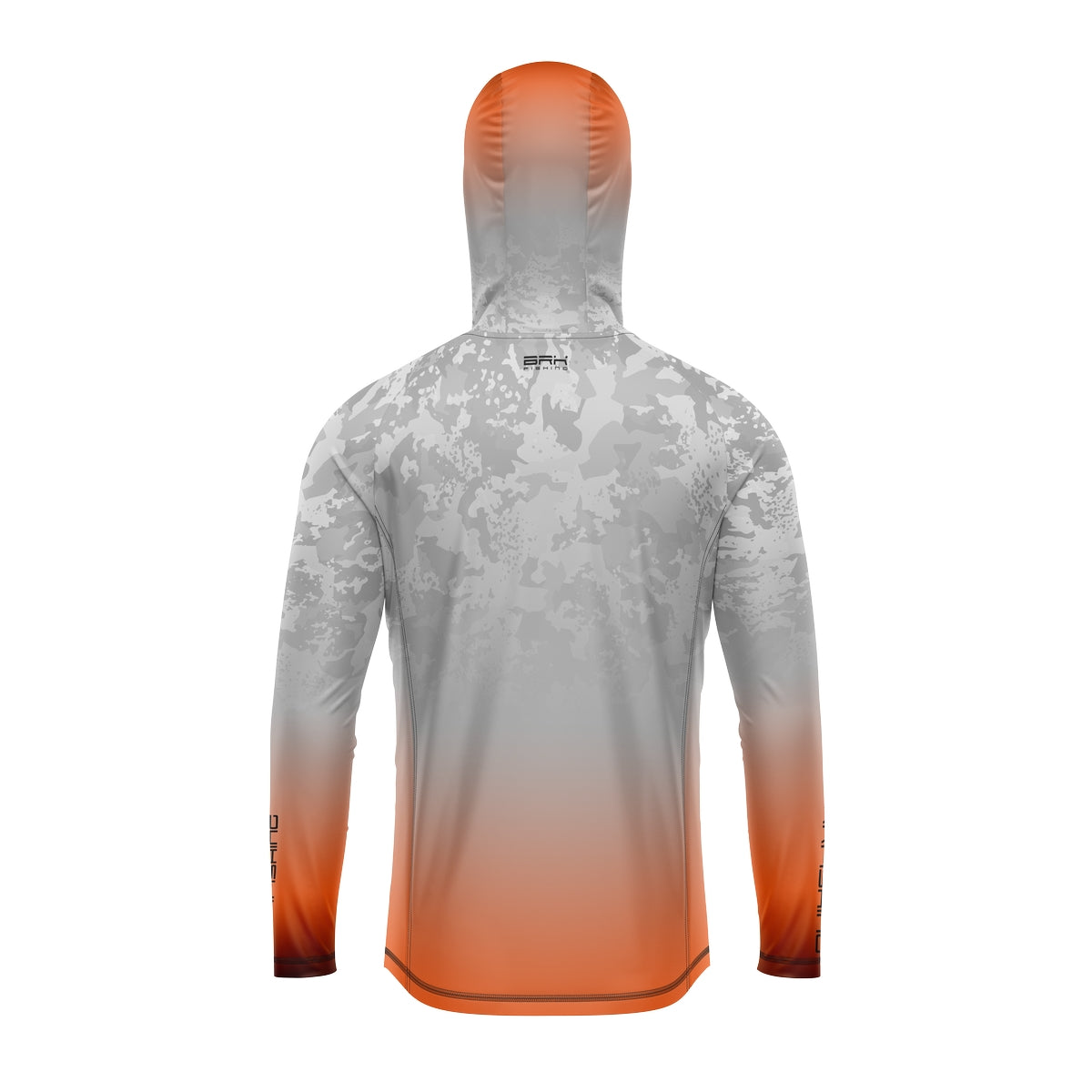 Camisa de Pesca com Capuz Brk Branco Camuflado e Laranja com Proteção Solar UV50+ - Brk Fishing