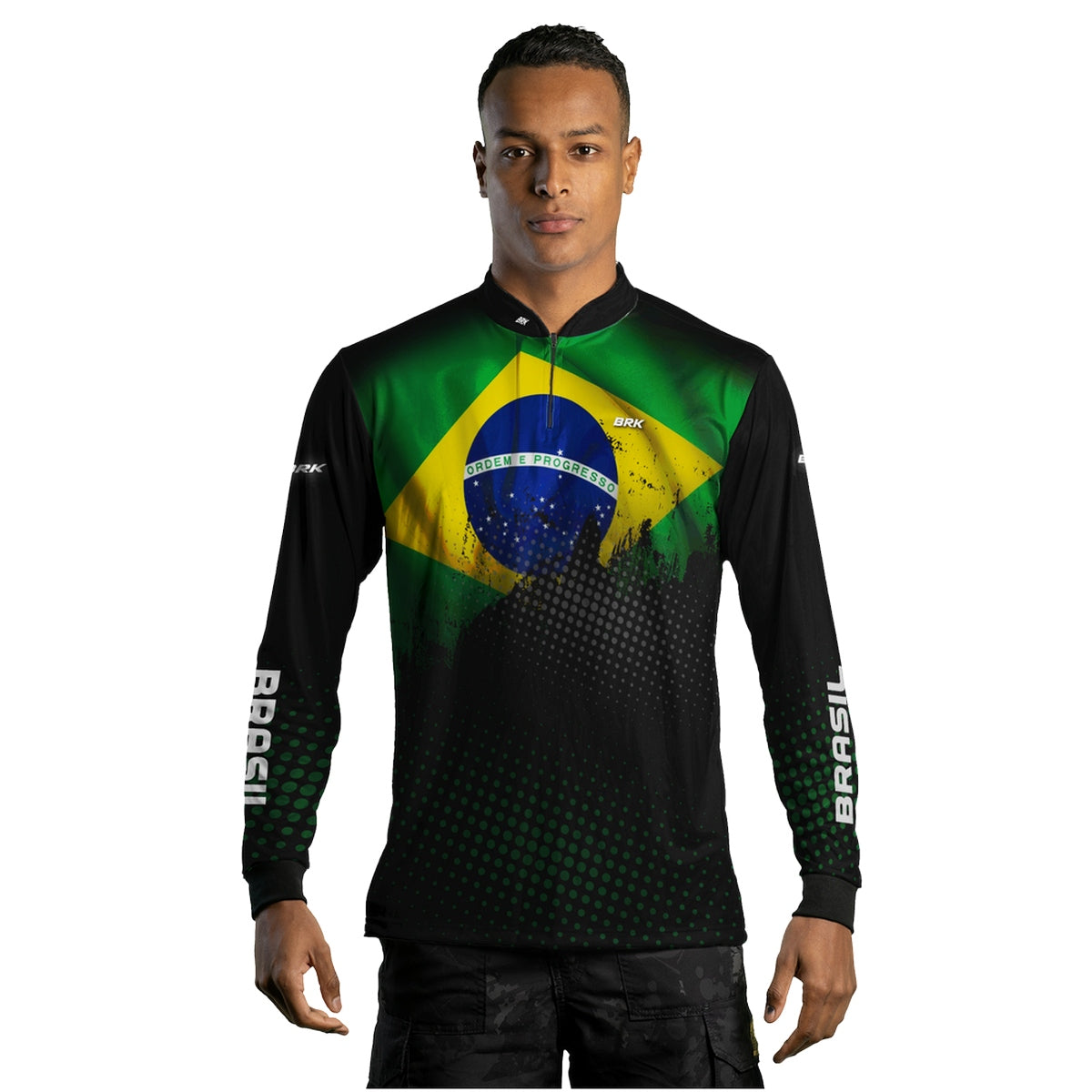 Camisa de Pesca Brk Brasil com Proteção Solar UV50+ - Brk Fishing