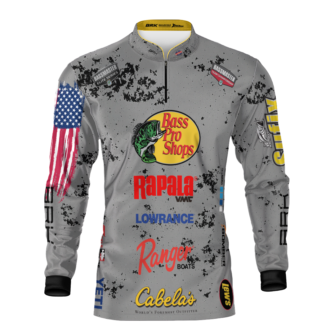 Camisa Brk Competition Bass Pro Shops Cinza Brk Fishing