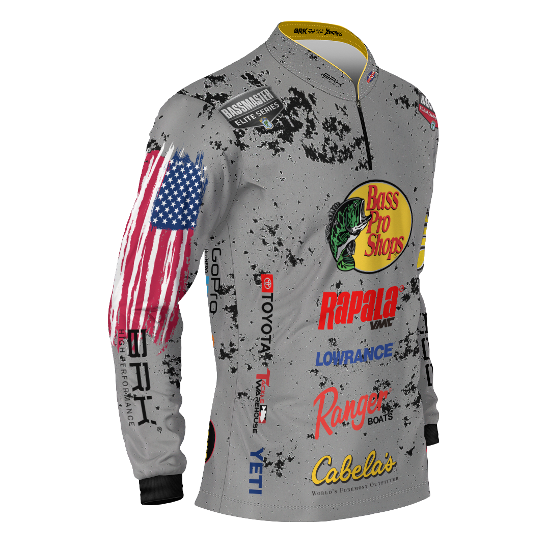 Camisa Brk Competition Bass Pro Shops Cinza Brk Fishing