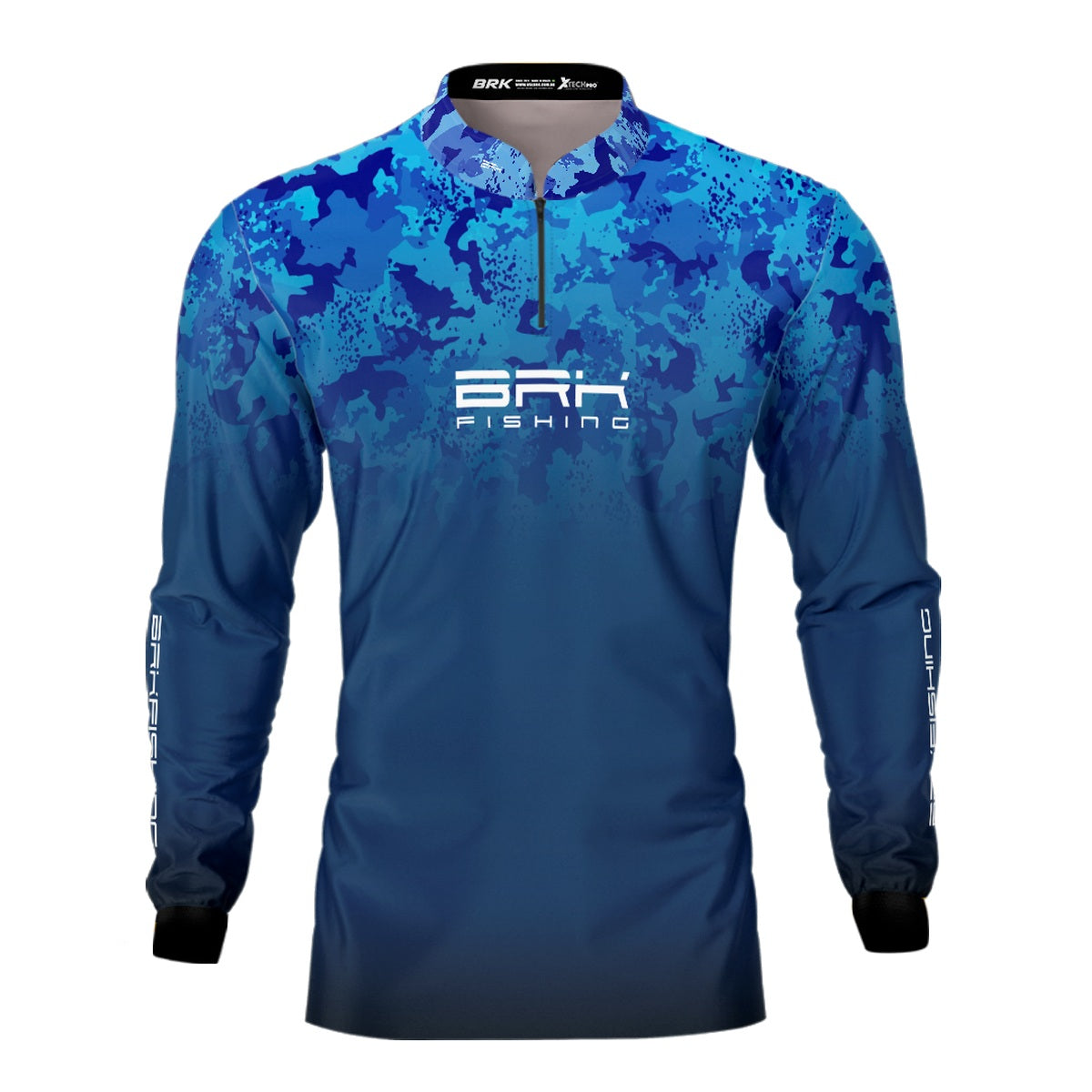 Camisa de Pesca Brk Azul Naval Camuflado com Proteção UV50+ - Brk Fishing