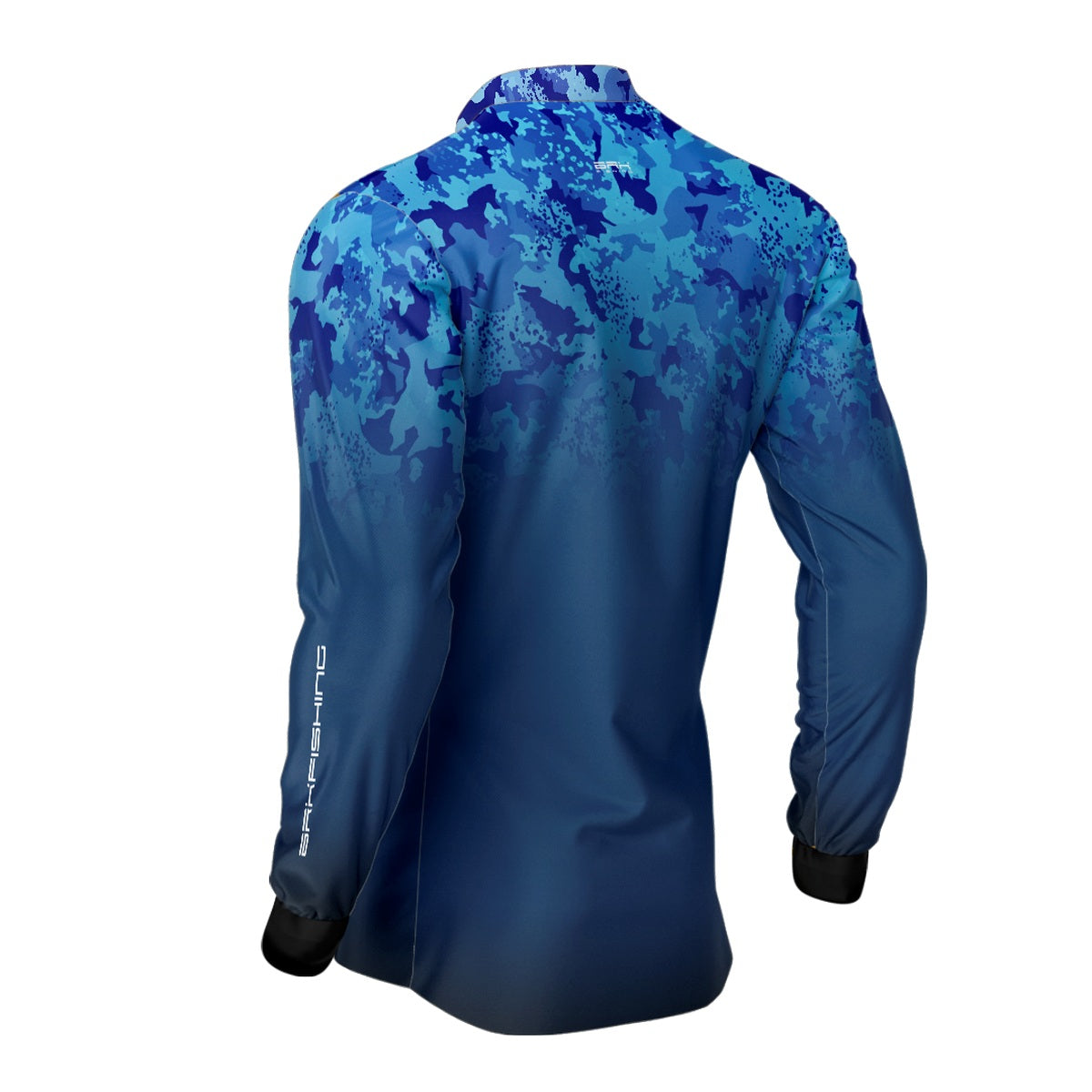 Camisa de Pesca Brk Azul Naval Camuflado com Proteção UV50+ - Brk Fishing