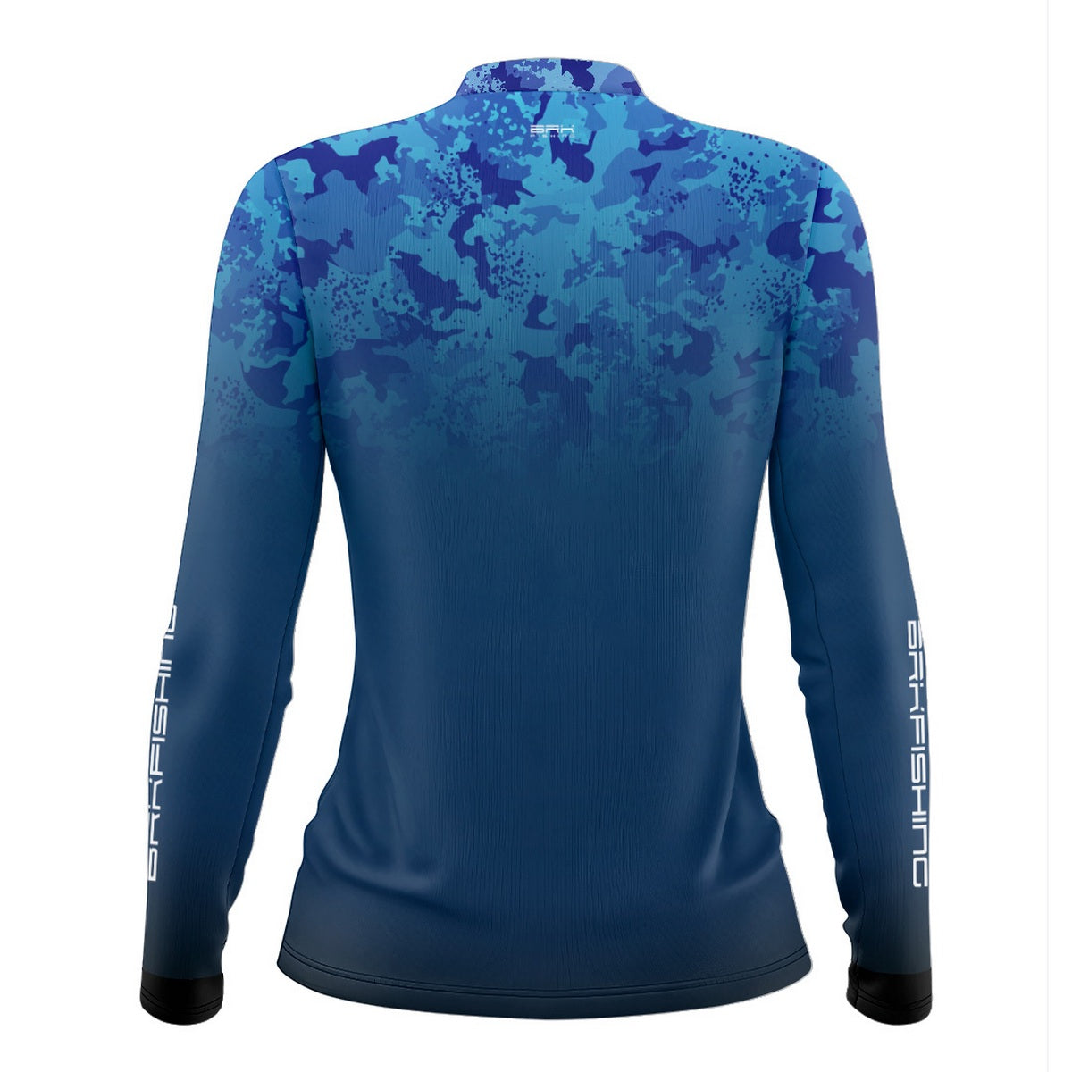 Camisa de Pesca Feminina Brk Azul Naval Camuflado com Proteção UV50+ - Brk Fishing