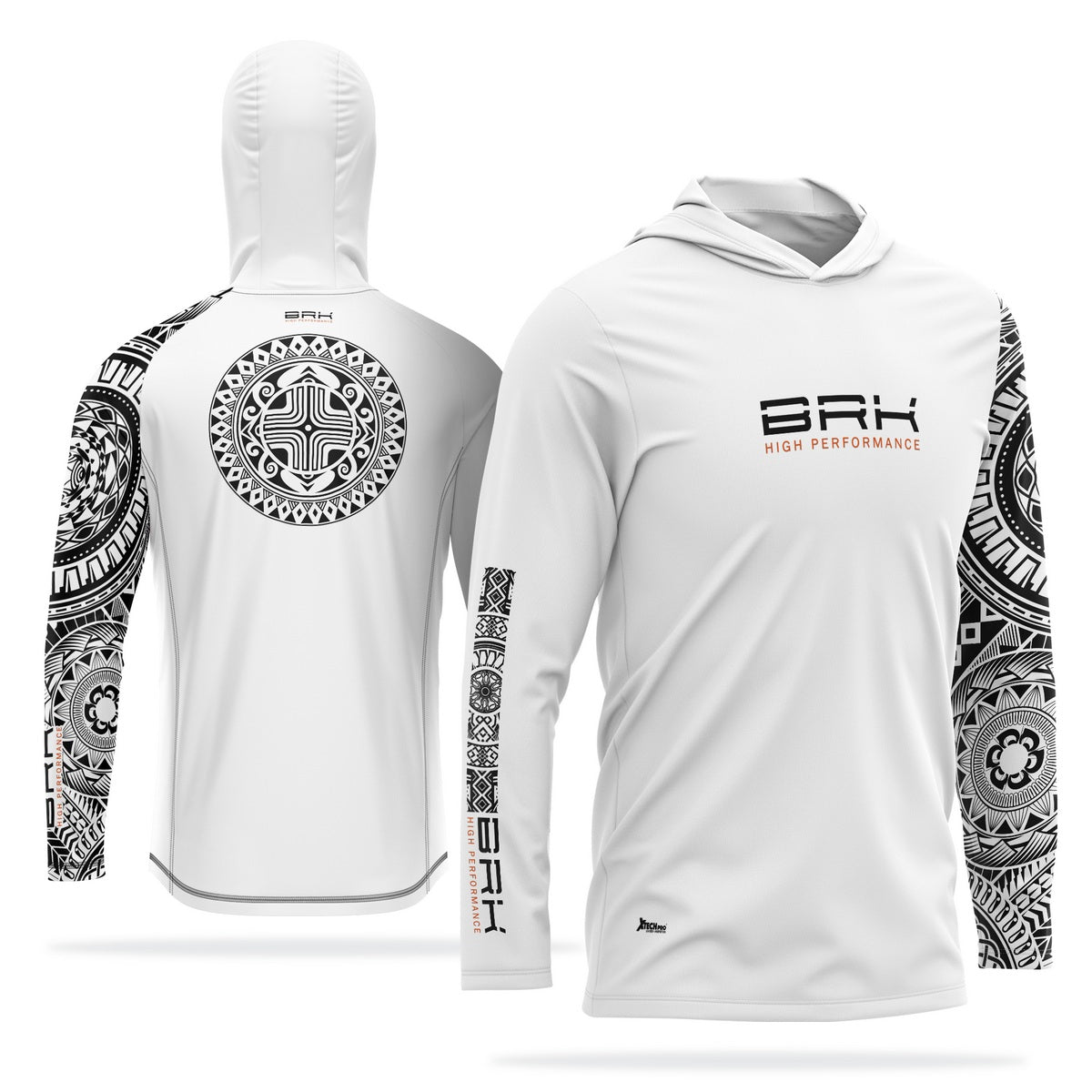 Camisa de Pesca com Capuz Brk Branca Maori com Proteção Solar UV50+ - Brk Fishing