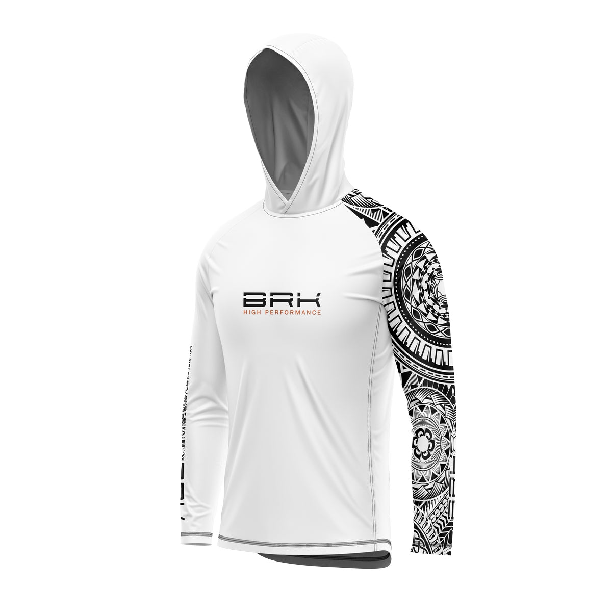 Camisa de Pesca com Capuz Brk Branca Maori com Proteção Solar UV50+ - Brk Fishing